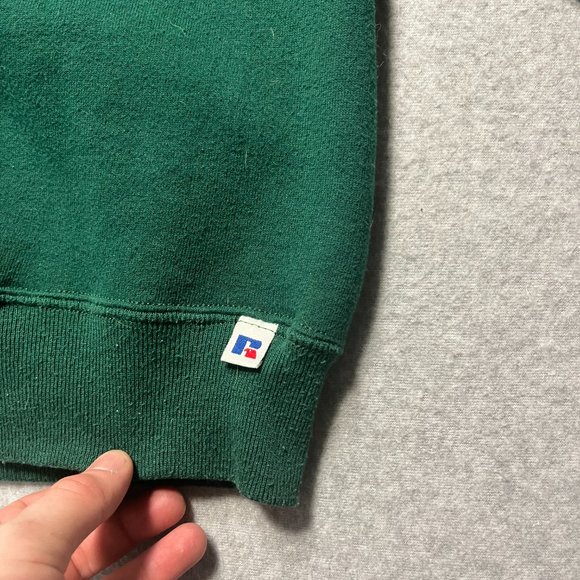 Vintage Russell Athletic Sweatshirt Mens Large Green Crewneck Pullover Solid - Picture 3 of 9